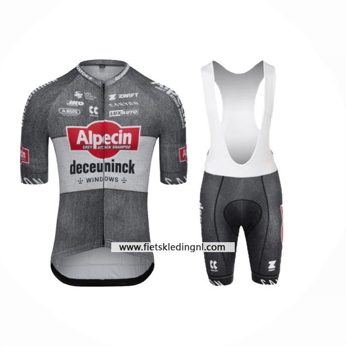 2024 Fietskleding Alpecin Deceuninck Grijs Korte Mouwen En Koersbroek